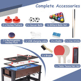 RAYKEEP 54" 4-in-1 Swivel Multi Game Table - Combo Game Table Set for Youth, Adults - Indoor and Outdoor Arcade Sports Table - Air Hockey, Billiards, Foosball, Ping Pong for Home, Game Room