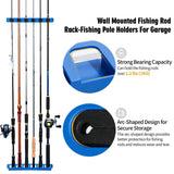 DZrudun Vertical Fishing Rod Holder for Garage Wall Mounted - 6 Rods Fishing Pole Storage Rack with Damage-Free EVA Grip, Interlocking Fishing Pole Holders for Garage Organization, Best Fish Gifts Men