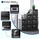 MIIIKO 4 Drawer File Cabinet with Lock, Metal File Cabinets for Home Office,Vertical Filing Cabinets Office Storage Cabinet for Letter,Legal,A4,File Folders(Black)