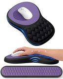 PVIPCZ Ergonomic Mouse Pad and Keyboard Wrist Rest Set (Black&Purple)