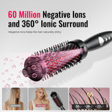Thermal Brush,Lena 1.5 Inch All-in-1 Heated Round Brush with Titanium Barrel-Infrared&Negative Ion Technology,Smooth,Frizz-Free Styling Tool,5 Heat Settings,LED Display,Black