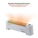 Comfort Zone Electric Baseboard Space Heater with Adjustable Thermostat, Dent-Proof End Panels, Overheat Protection, Tip-Over Switch, & Stay-Cool Body, Ideal for Home, Bedroom, & Office, 1,500W, CZ600