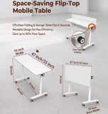 WXHYMXFDC Folding Conference Table with Wheels Modular Foldable Training Tables with Flip Top Business Style Wooden Training Table with Strong Metal Frame for Office Schools Libraries,White,55in,12