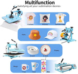 Heat Press, 15x15 Shirt Press Machine with 30 OZ Tumbler Attachment, 5 in 1 Sublimation Shirt Printing AKEYDIY