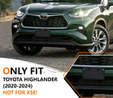 Front License Plate Frame for Toyota Highlander 2020-2024 Licence Plate Holder fits Perfectly with Curvature of Front Bumper Ram License Plate Frame Replace 521140E160 TO1068162