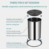 12L Built-in Kitchen Trash Bin with Flap Chute - Space-Saving Round Waste Container for Home & Office, Stylish Silver Design for Cabinets & Countertops, Easy Access & Cleanliness