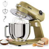8.45 QT All Metal Stand Mixer,10 Speed Large Capacity Kitchen Mixer with Digital Timer & Tilt-Head, Electric Mixer with Whisk Dough Hook Mixing Beater for Baking (Champagne)