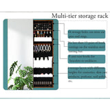 Hlixzoy Solid Wood Dressing Mirror Fitting Mirror Full Body Mirror Floor Mirror with Makeup Cabinet Hanger Integrated Storage Bedroom Home