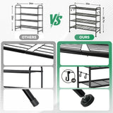 4 Tier Shoe Rack, Shoe Storage Organizer, Metal Shelf for Entryway, Closet