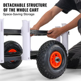 Heavy Duty Beach Fishing Cart with Rubber Balloon Tires 7 Rod Holders Ample Storage for Sand & Pier Fishing Perfect for Picnics and Outdoor Adventures