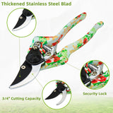 Garden Tools Set, JUMPHIGH 10 PCS Heavy Duty Gardening Tools Includes Hand Trowel Rake Weeder Pruner, Gardening Gifts for Women