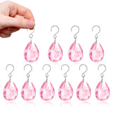 H&D HYALINE & DORA 10pcs Bauhinia Crystal Suncatcher Prisms Chandelier Beads Replacement 38mm Hanging Crystals Ornament Pendant for Window Wedding Party Decor,Pink