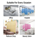6ft Tall Folding on Wheels Portable Room Divider for ClinicsExam Rooms 4PaneSaving TemporaFence (Color:)