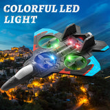 Tubokoro Foam Remote Control Airplanes with 3 Batteries, RC Planes for Kids Adults 8-16, RC Airplane Fighter Jet with Light, 360° Flip Fighter Jet Toys, Stunt Roll, Airplane Toy Gifts for Kids Boys