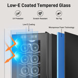 Tylza 8 Bottles Wine Fridge, Wine Cellar with Low-E Tempered Glass Door, LED Touchscreen, Lock, Frost Free, No Vibration, Wine Cooler Refrigerator, Black