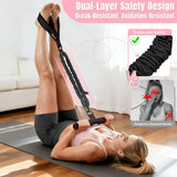 Upgraded Multifunction Pedal Resistance Band with Handle, 3 Tube Adjustable Resistance Bands for Abdomen, Waist, Arm, Core/ABS, Leg Workout