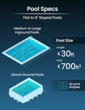 Automatic Leaf Robotic Pool Vacuum Cleaner Heavy‑Duty Pool Opening Heavy Debris 360° Ultra‑Wide Suction Inlet, 1.85‑Gal X-Large Bag, 62 GPM Flow, 90‑Min, AutoPark - Ideal for Inground Aboveground Pool