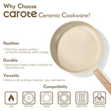 CAROTE 22Pcs Pots and Pans Set Non stick, Ceramic Cookware Set, Non-toxic Kitchen Cooking Set, PFAS and PFOA Free