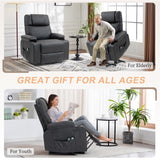 BRTHORY Leather Power Lift Recliner Chair for Elderly, with Massage & Heat