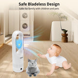 Hiluce Bladeless Fan for Bedroom,Tower Cooling Fan,20dB Quiet,Standing Fans with Remote,Touch, LED Display Installation Free 80°Oscillating 8 Speeds 9H Timer 22" for Home, Office