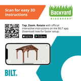 Backyard Discovery Arlington 12' x 12' Cedar Wood Outdoor Gazebo Pavilion with Hardtop Galvanized Steel Peak Roof