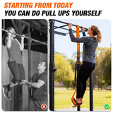 UZTUGG Heavy Duty Pull Up Assistance Bands, Pull Up Assist Band with Dual Foot Rests for Men, Adjustable 4 Resistance Bands for Back Workout, Home Gym Strength Training Equipment for Pull Up Bar