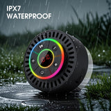 ZHINDVIS Bluetooth Speaker, Shower Speaker IPX7 Waterproof, Speakers Bluetooth Wireless with Rich Bass, Portable Speaker with LED Light, Suction Cup,8H Playtime