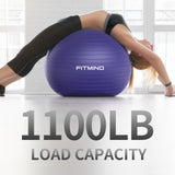 FITMIND_ Extra Thick Exercise Ball Yoga Ball 22in/26in/30in for Workout Pregnancy Stability,Anti-Burst and Slip Resistant Swiss Ball with Pump for Yoga, Pilates, Fitness,Birthing,Physical Therapy