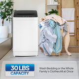 ROVSUN 17.8LBS Portable Washing Machine, Full-Automatic Electric Laundry Machine with Stainless Steel Drum, Compact Washer and Spin Dryer Combo with Drain Pump for Apartment, Dorm, Home