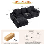 Vellorise 106" Cloud Modular Sectional Sofa with Detachable Seat Cushion