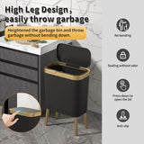 Procade 2Pack Black and Gold Bathroom Trash Can with Lid,4 Gallon Trash Bin