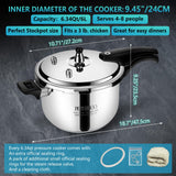 Premium 6.34 Quart Stainless Steel Pressure Cooker, Quality Crafted Kitchen Cookware, Professional Performance, Durable Design for Daily Family Cooking