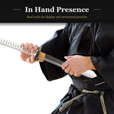 White Empire Wheel Katana, 1045 Carbon Steel Hand Forged Full Tang Sword