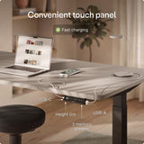 Desktronic HomeOne Standing Desk 60x30 — Ergonomic Sit Stand Home Office Desk, Made in Europe, Electric Dual Motor Height Adjustable, USB & USB-C Charging, Wobble-Free, Touchscreen, 3 Memory Presets