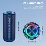 Portable Bluetooth Speaker, Bluetooth 5.4 Wireless Speaker with 20W HD Loud Stereo Sound, 20H Playtime, IP7 Waterproof, LED Lights, TWS Pairing, Built-in Mic, for Outdoor, Party, Home, Gift, Blue