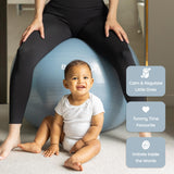 BABYGO Birthing Ball - Pregnancy Yoga Labor & Exercise Ball & Book Set Trimester Targeting, Maternity Physio, Birth & Recovery Plan Included Anti Burst Eco Friendly (Mist, 65cm)