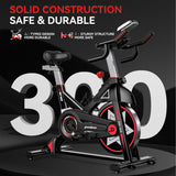 Exercise Bike, pooboo Stationary Bike for Home Gym, Magnetic Resistance Indoor Cycling Bike w/Comfortable Seat Cushion & Tablet Mount, Silent Belt Drive Indoor Bike for Cardio Workout pooboo