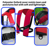 Automatic Inflatable Life Jacket|Life Vest for Adults|PFD Low Profile|Supports up to 330 lbs (BLUE-725)