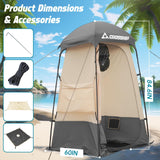 CROSSHIP Outdoor Privacy Tent - Camping Shower Tent - 84.6" H*60" W Privacy Shelter for Outdoor Bathroom, Changing Room & Fishing, UV Resistant, Waterproof & Portable Shower Bathroom for Hiking