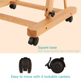 VISWIN Extended Large H-Frame Easel for Painting, Adjustable Beech Wood Artist Easel Stand with 4 Wheels & Storage Tray, Foldable Art Easel Floor for Adults, Hold Canvas up to 93" - N