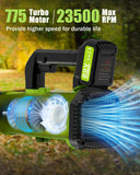 Cordless Leaf Blower - 2x5.2Ah Battery, 23500 RPM Max Power, 7-Speed Control, 2 Extended Tubes for Lawn Care, Patio Cleaning, Blowing Leaves and Dust