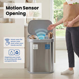 Ninestars 21 Gallons XL Automatic Touchless Kitchen Trash Can with Lid, Motion Sensor Trash Can for Large Kitchen, Office, Commercial Spaces, 80 Liter Stainless Steel (21 Gal Recycling Bin)
