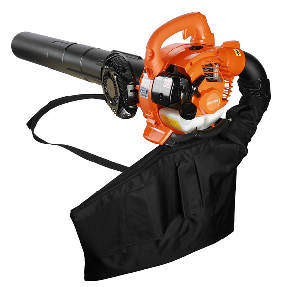 2-in-1 Leaf Blower and Leaf Vacuum with Bag, 425-CFM Airflow, 2-HP 2-Cycle Gas Handheld Leaf Blower for Lawn Care(Orange)