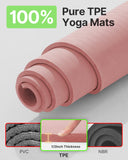 Large Yoga Mat (75 * 52 * 1/2inch),Extra Wide TPE Exercise Mat,Non-Slip Workout Mat for Home Gym Studio with Strap and Towel (Pink, 75 * 52 * 1/2inch)
