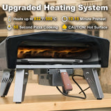 MELLCOM 20" Outdoor Gas Pizza Oven - Pull Out Handle & 360° Automatic Rotating Pizza Stone, Including Pizza Peel, Carry Bag