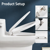 SS114 Slow Close Elongated Toilet Seat and Lid Compatible with TOTO SS113/SS154/SS224/SS204 Traditional Toilet Seat Replacement with Toilet Bolts and Nut, Cotton White