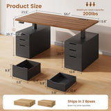 Standing Desk with 6 Drawers, 55" Adjustable Stand up Desk with Storage, Computer Desks
