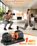 XDDIAS Adjustable Dumbbell Set of 2, 25/55/80LB Dumbbell Set-Fast Adjust Weights Set, 5/10/16 in 1 Free Weights Dumbbells Set with Anti-Slip Metal Handle, Compact Size (25LB-Pair-10Gears-RED)
