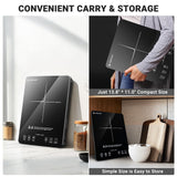 Portable Induction Cooktop 20 Temperature & Power Levels, 1800W Induction Stove Burner with 5.9" Heating Coil amzchef