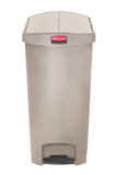 Rubbermaid Commercial Products Slim Step-On Plastic Trash Can, 24 Gallon, Beige, Hands-Free Garbage Can for Medical Waste in Hospitals/Lab/Emergency/Patient Rooms